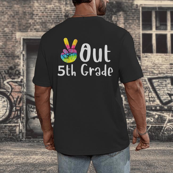 Peace Out 5th Grade Tie Dye Graduation Class Of 2026 Men's Back Print T-Shirt