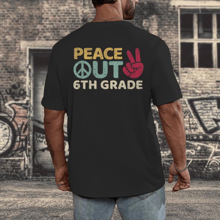Peace Out 6th Grade Graduation Last Day Of School Men's Back Print T-Shirt