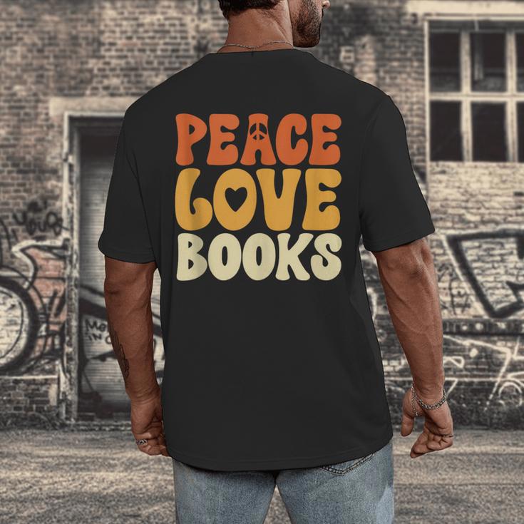 Peace Love Books Men Women Men's Back Print T-Shirt