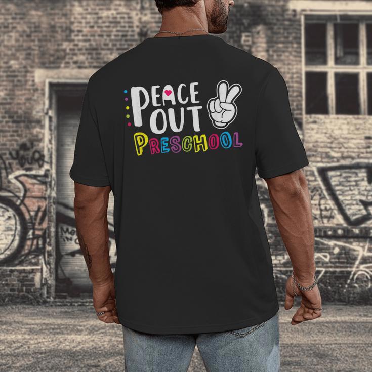 Peace Out PreschoolShirt Graduation Last Day Men's Back Print T-Shirt