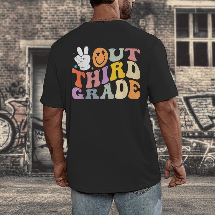 Peace Out Third 3rd Grade Graduation Graduate Class Of 2025 Men's Back Print T-Shirt