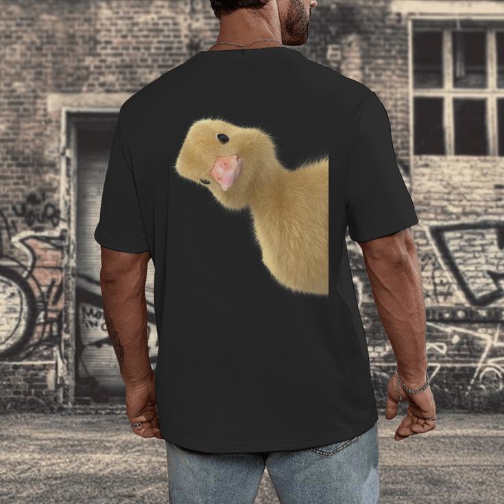 Peking Duck Peeking Chef Graduation Farm Duck Lover Men's Back Print T-Shirt