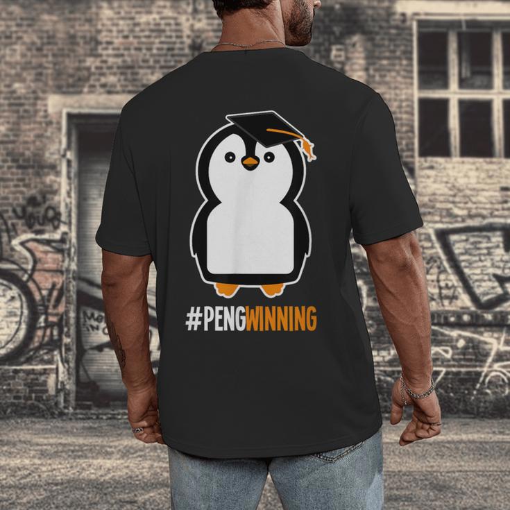 Penguin Graduation For Grads Hashtag Pengwinning Men's Back Print T-Shirt