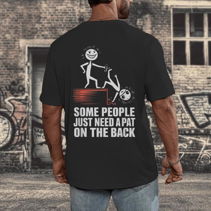 Some People Just Need A Pat On The Back Introvert Men's Back Print T-Shirt