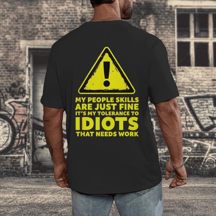 My People Skills Are Just Fine Sarcastic Introvert Men's Back Print T-Shirt My People Skills Are Just Fine Sarcastic Introvert Men's Back Print T-Shirt