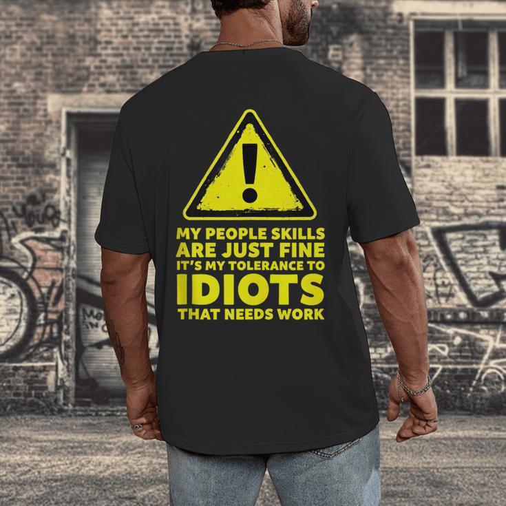 My People Skills Are Just Fine Sarcastic Introvert Men's Back Print T-Shirt
