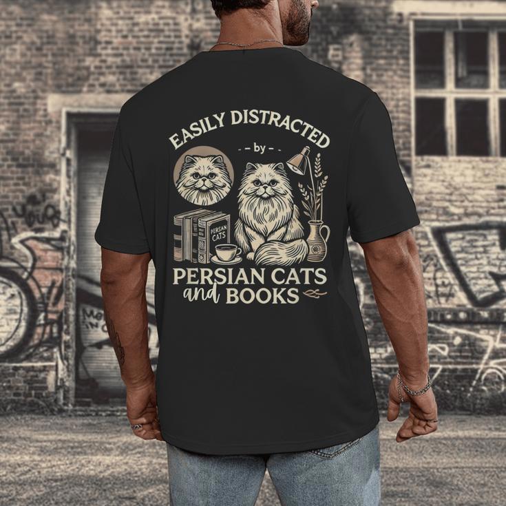 Persian Cat Persian Cats Persian Cats And Books For Men Women Kids Men's Back Print T-Shirt