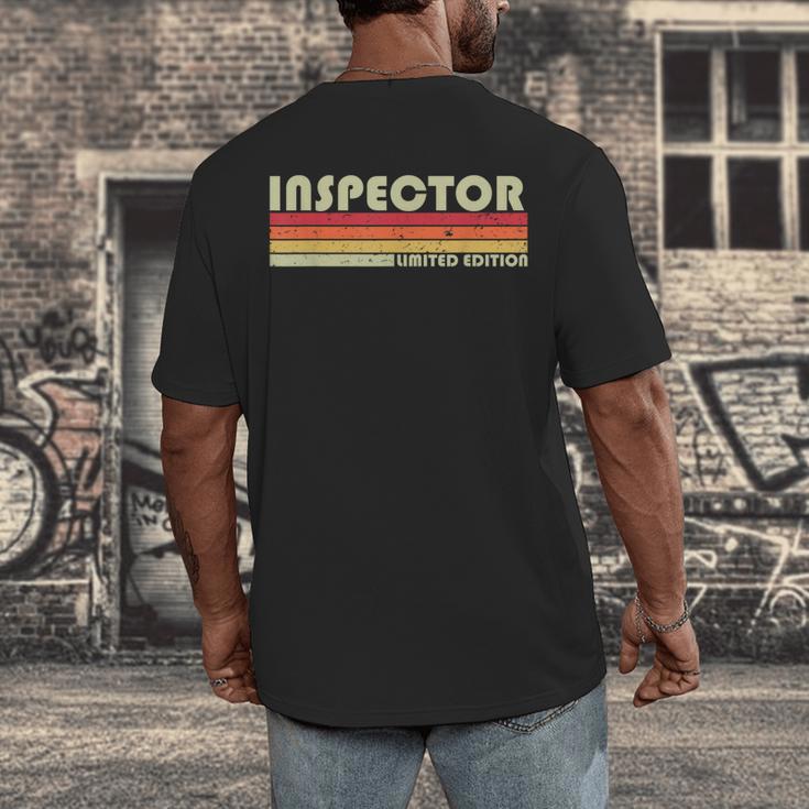 Personal Christmas Retro Vintage Graduation Inspector Job Title Profession Birthday Worker Idea Men's Back Print T-Shirt