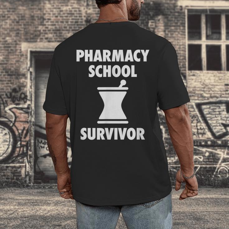 Pharmacy School Survivor PharmD Graduation T-Shirt Men's Back Print T-Shirt