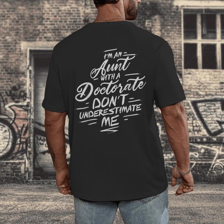 Phd Aunt Shirt Doctorate Graduations Doctoral Men's Back Print T-Shirt