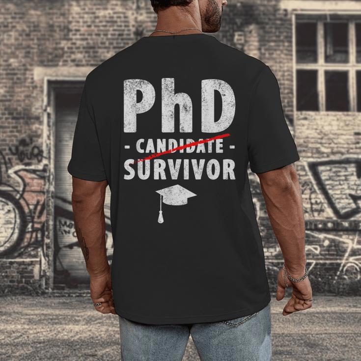 PhD Candidate Survivor PhD Graduation Men's Back Print T-Shirt