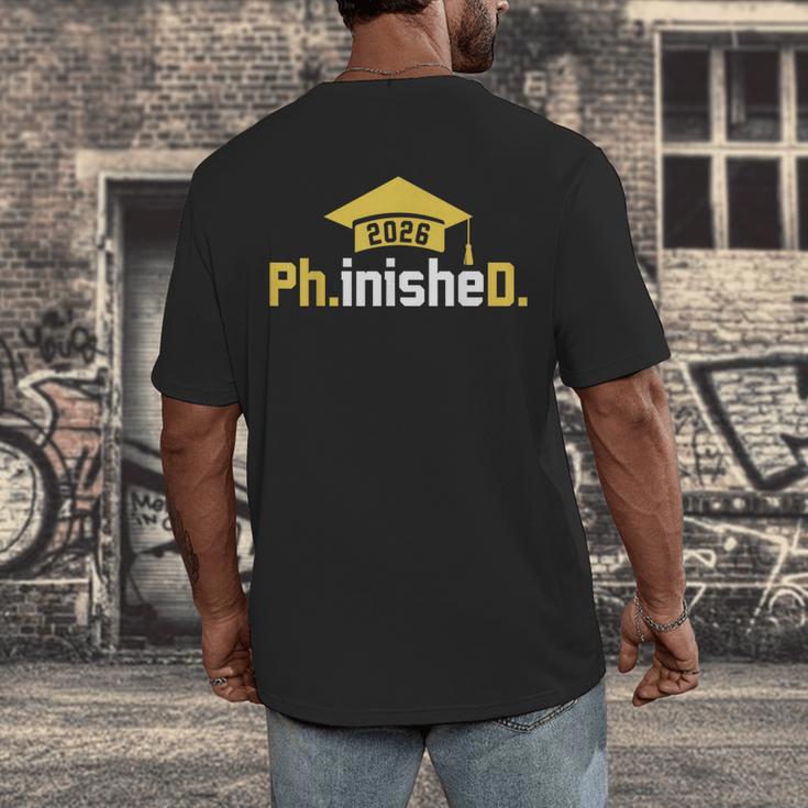 PhD Finished PhinisheD Class Of 2026 Phd Graduation Men's Back Print T-Shirt