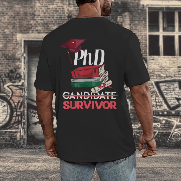 PhD PhD Graduation Gifts PhD Survivor T-Shirt Men's Back Print T-Shirt
