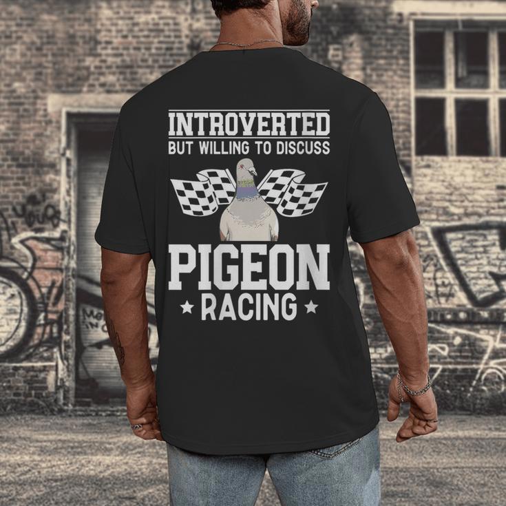 Pigeon Racing Introvert Pigeon Breeder Homing Pigeon Men's Back Print T-Shirt Pigeon Racing Introvert Pigeon Breeder Homing Pigeon Men's Back Print T-Shirt