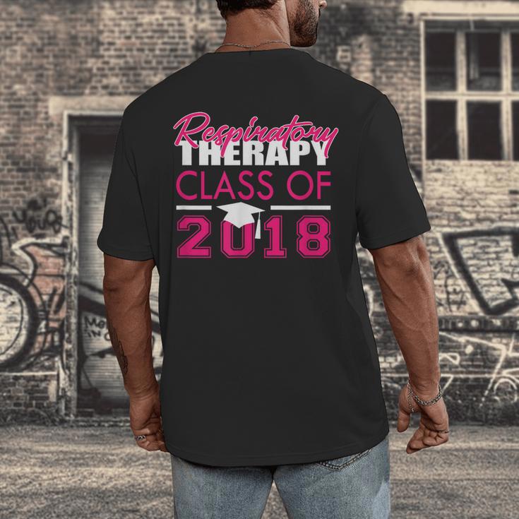 Pink Respiratory Therapist Class Of 2018 GraduationShirt Men's Back Print T-Shirt