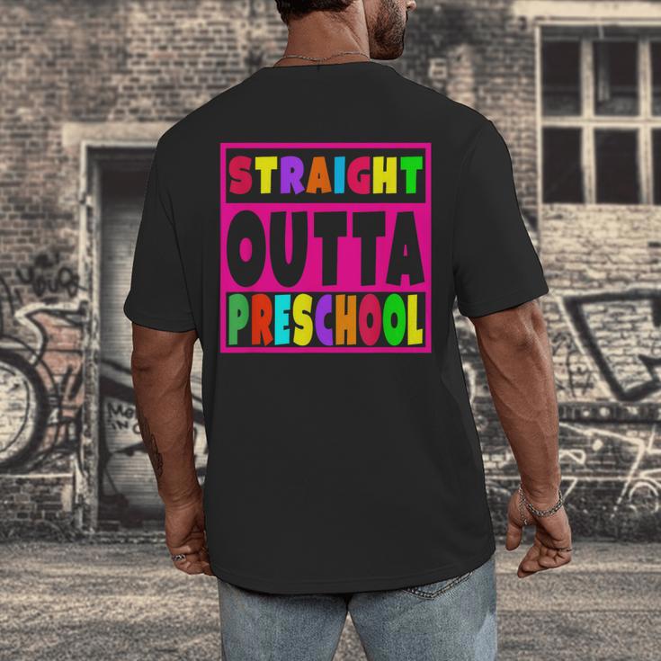 Pink STRAIGHT OUTTA Preschool PRE-K Graduation Men's Back Print T-Shirt