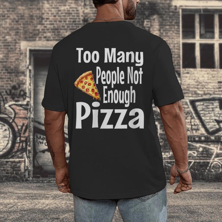 Pizza Lover Saying Introvert Anti Social Humor Foodie Men's Back Print T-Shirt