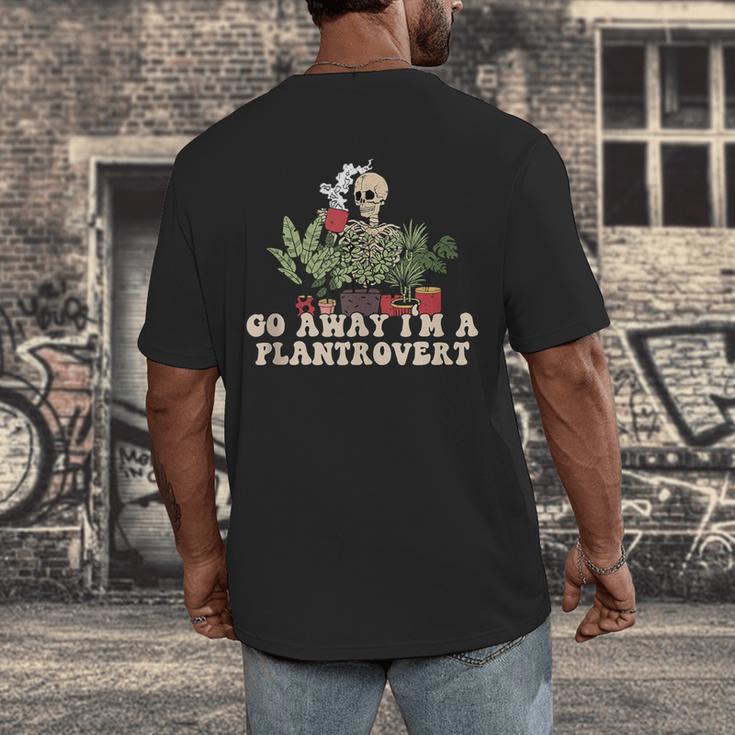 Plant Coffee Lover Plantrovert Gardening Introvert Men's Back Print T-Shirt Plant Coffee Lover Plantrovert Gardening Introvert Men's Back Print T-Shirt