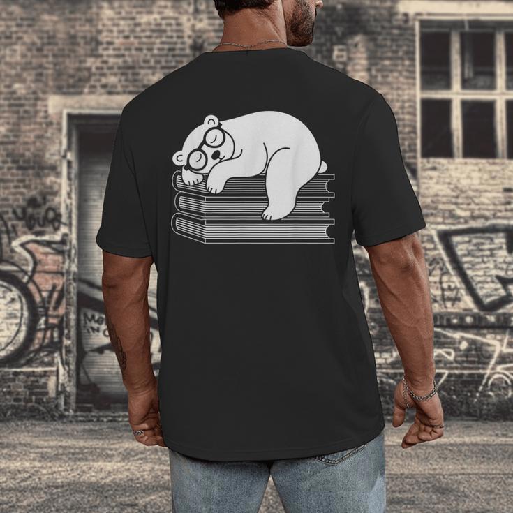 Polar Bear Reading Book Pajama Sleep Men's Back Print T-Shirt