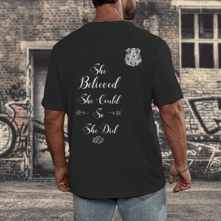 Police Academy Graduation She Believed She Could So She Did Men's Back Print T-Shirt