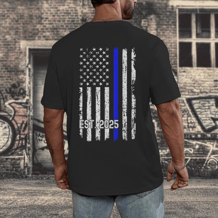 Police Graduation Est 2025 Back Print Police Academy Vintage Men's Back Print T-Shirt