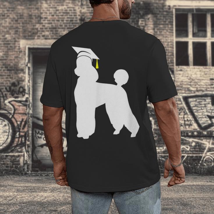 Poodle Graduation Dog Graduate Men's Back Print T-Shirt