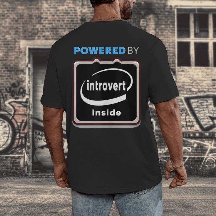 Powered By Introvert Inside Embrace Your Quiet Strength Men's Back Print T-Shirt Powered By Introvert Inside Embrace Your Quiet Strength Men's Back Print T-Shirt
