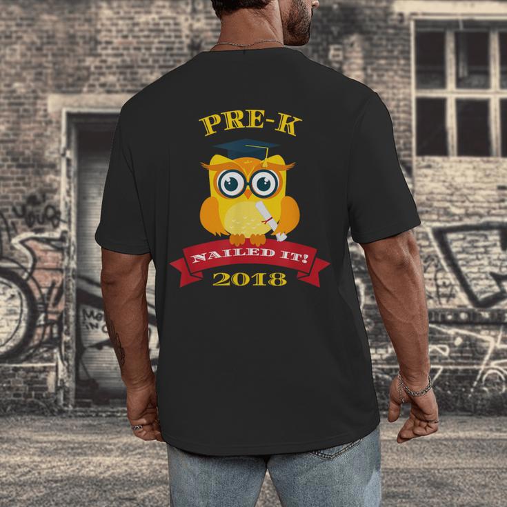 Pre-K Graduation 2018 Cute Owl Men's Back Print T-Shirt