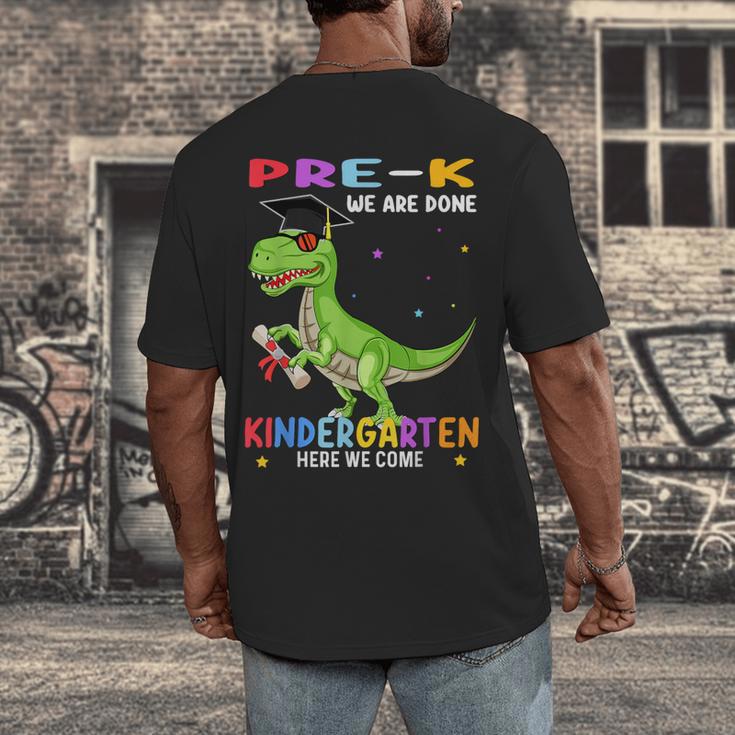 Pre k Graduation We Are Done Class 2023 Pre-k Dinosaur Boys Men's Back Print T-Shirt
