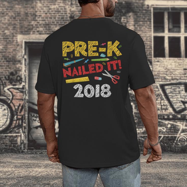 Pre-K Nailed It Class Of 2018 Graduation Men's Back Print T-Shirt