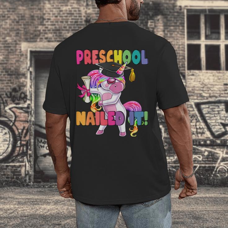 Preschool Nailed It Flossing Unicorn Graduation Shirt Men's Back Print T-Shirt