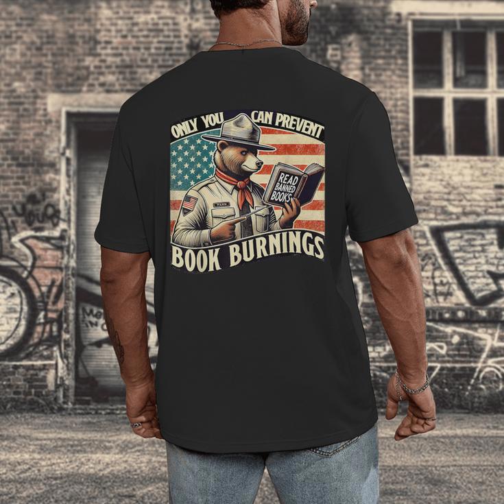 Only You Can Prevent Book Burnings Books Men's Back Print T-Shirt Only You Can Prevent Book Burnings Books Men's Back Print T-Shirt