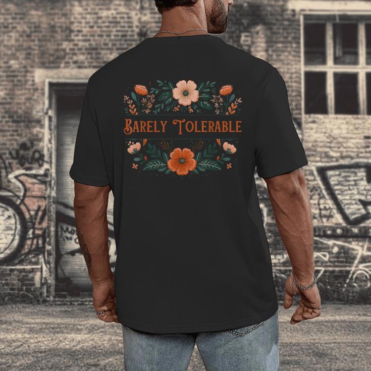 Pride And Prejudice Barely Tolerable Book Lover Bookish Men's Back Print T-Shirt