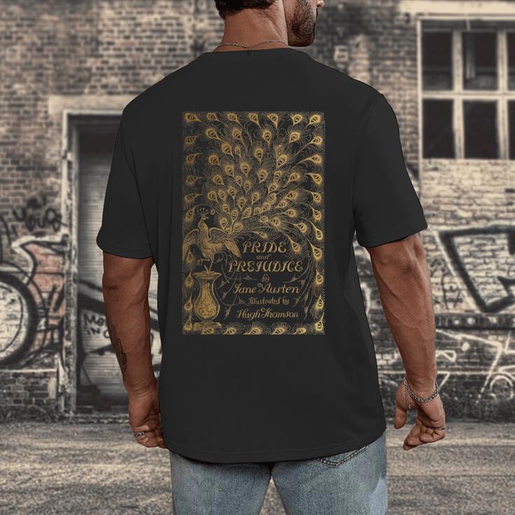 Pride And Prejudice Jane Austen Book Men's Back Print T-Shirt Pride And Prejudice Jane Austen Book Men's Back Print T-Shirt