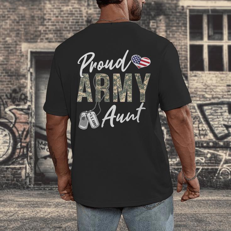 Proud Army Aunt Army Graduation Aunt US Army Aunt Men's Back Print T-Shirt
