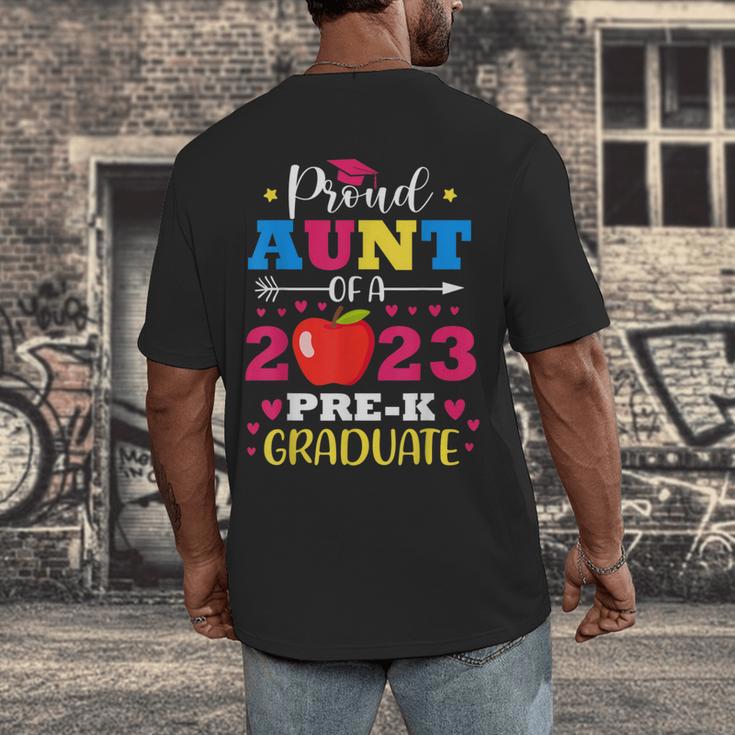 Proud Aunt Of 2023 Pre-K Graduate Senior Graduation Matching Men's Back Print T-Shirt