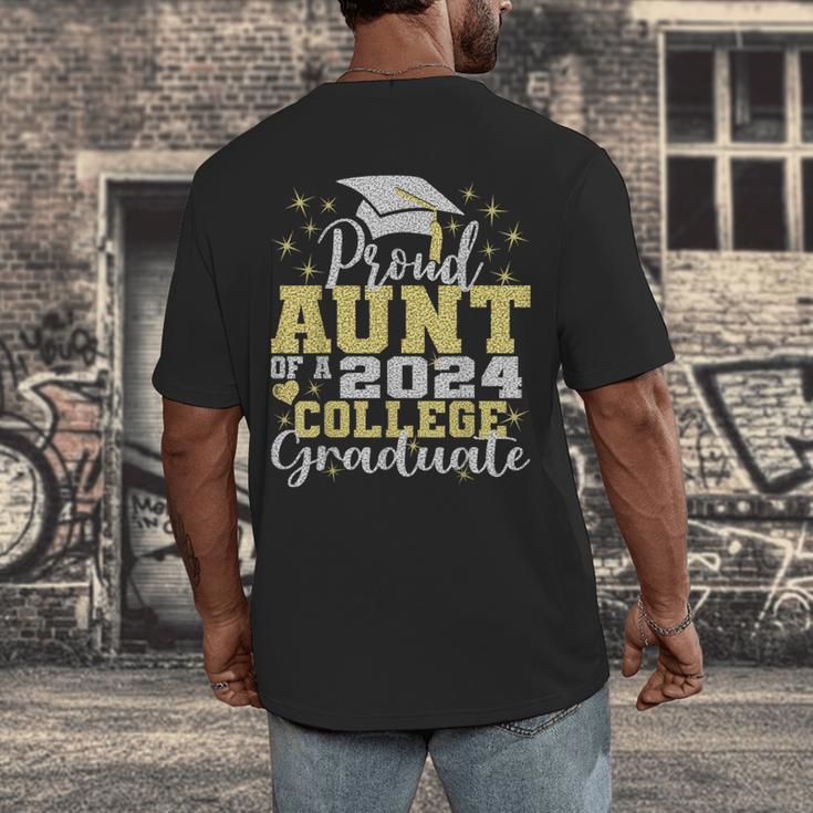 Proud Aunt Of 2024 College Graduate Family 24 Graduation Men's Back Print T-Shirt