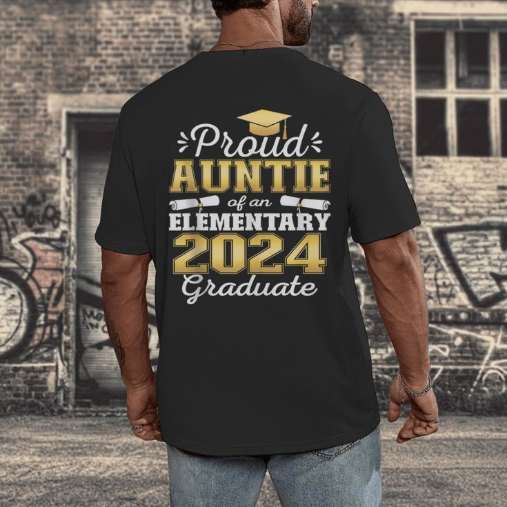 Proud Auntie Of 5th Grade Graduate 2024 Family Graduation Men's Back Print T-Shirt