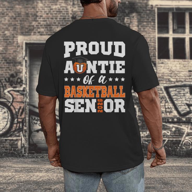 Proud Auntie Of a Basketball Senior 2026 Graduation Gifts Men's Back Print T-Shirt