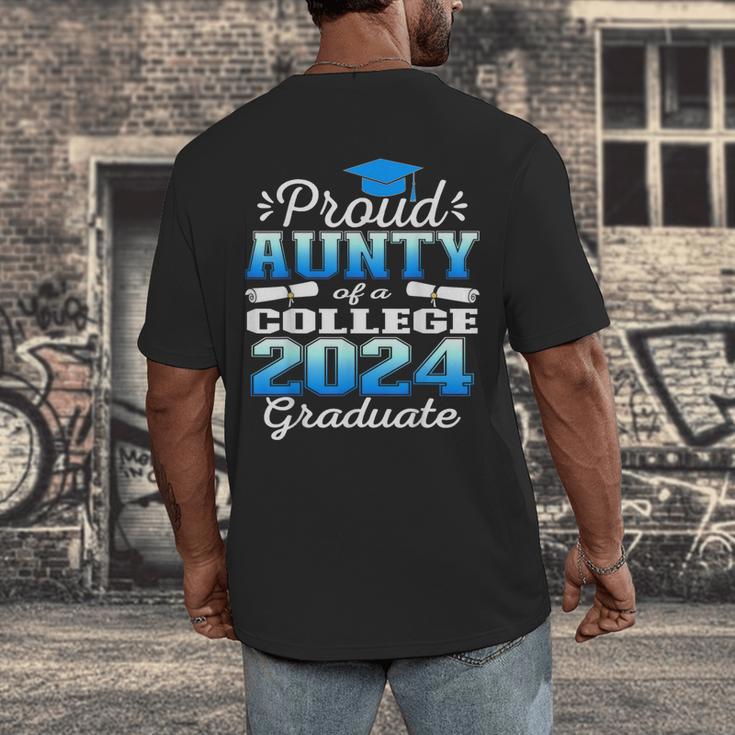 Proud Aunty Of 2024 College Graduate Family 24 Graduation Men's Back Print T-Shirt