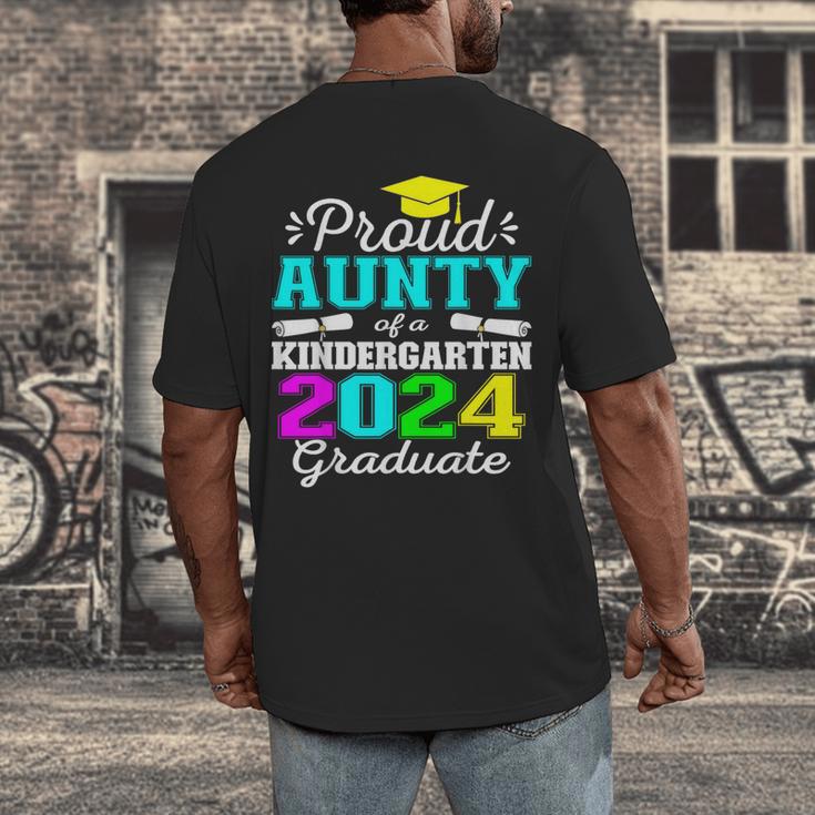 Proud Aunty Of Kindergarten Graduate 2024 Graduation Aunty Men's Back Print T-Shirt