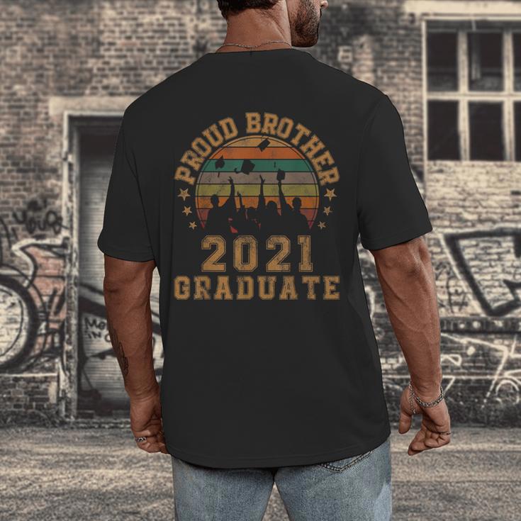 Proud Brother Of 2021 Graduate Senior 21 Vintage Graduation Men's Back Print T-Shirt