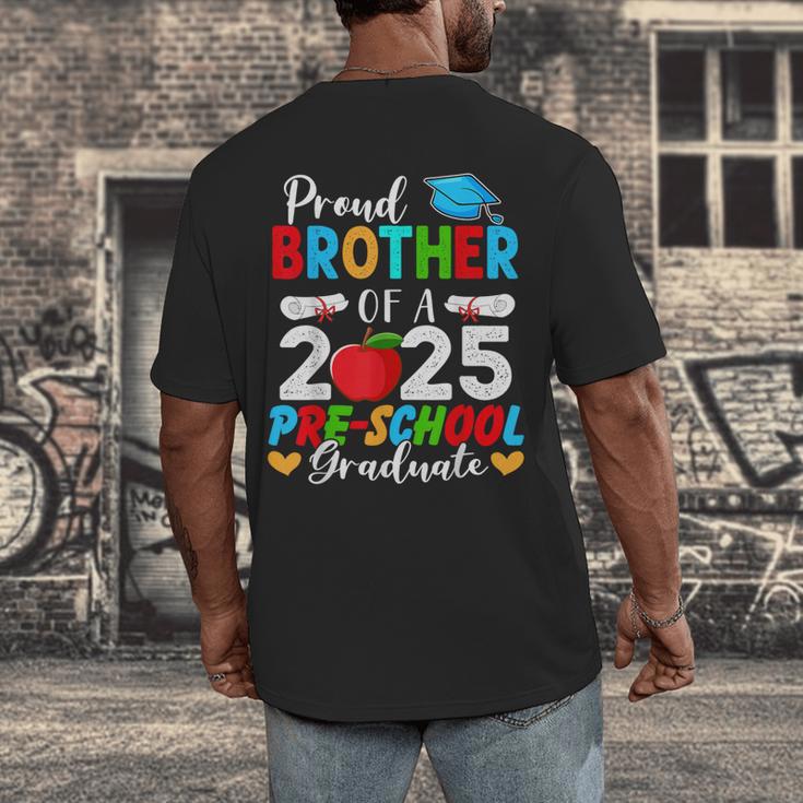 Proud Brother Of a 2025 Preschool Graduate Graduation Men's Back Print T-Shirt