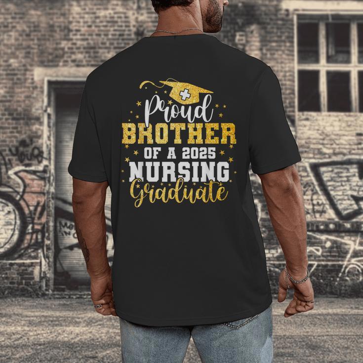 Proud Brother Class Of 2025 Nursing Graduate Graduation Men's Back Print T-Shirt