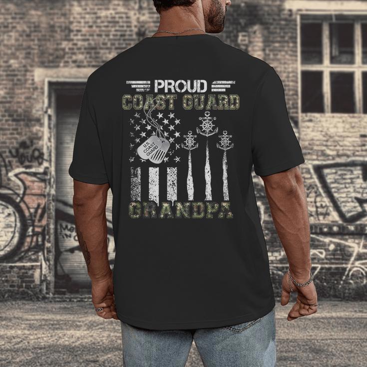 Proud Coast Guard Grandpa US Coast Guard Graduation Grandpa Men's Back Print T-Shirt