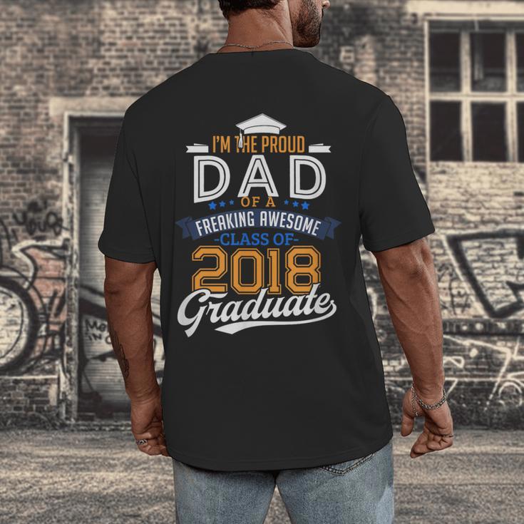 Proud Dad Of A 2018 Graduate Shirt Graduation Grad Class Men's Back Print T-Shirt