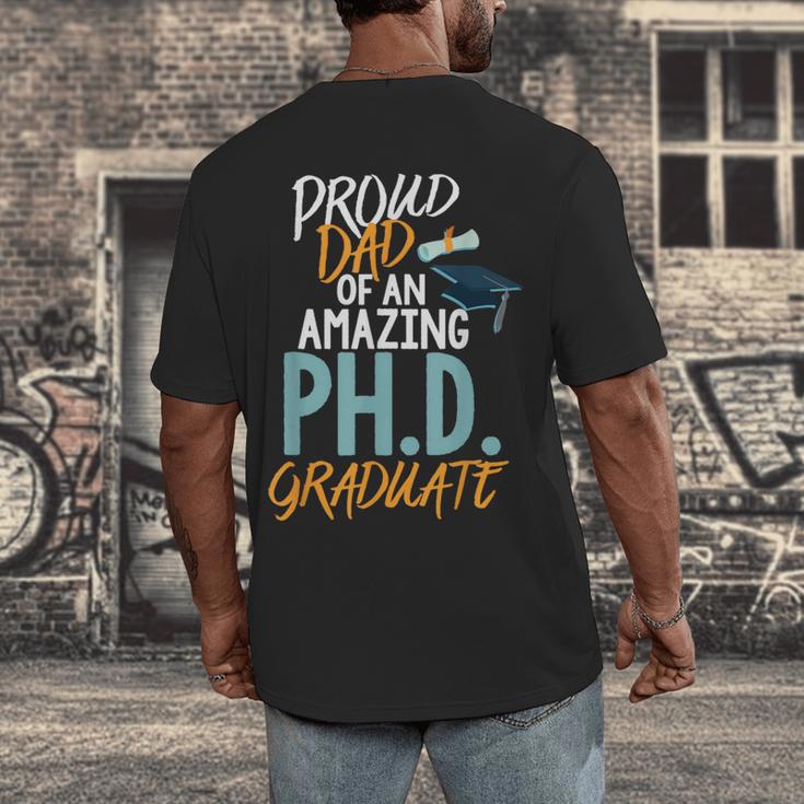 Proud Dad PhD Doctoral Graduation Doctorate Degree EdD PsyD Men's Back Print T-Shirt