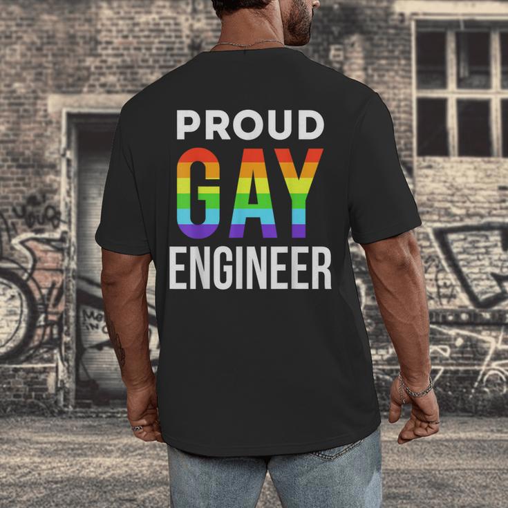 Proud Gay Engineer LGBTQ Rainbow Engineering Graduation Men's Back Print T-Shirt