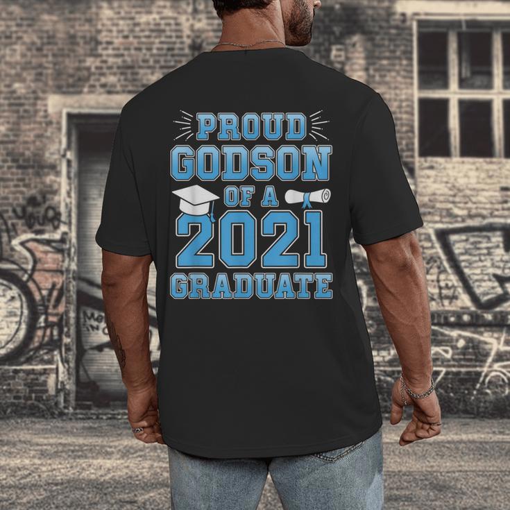 Proud Godson Of a 2021 Graduate School Graduation Family Men's Back Print T-Shirt