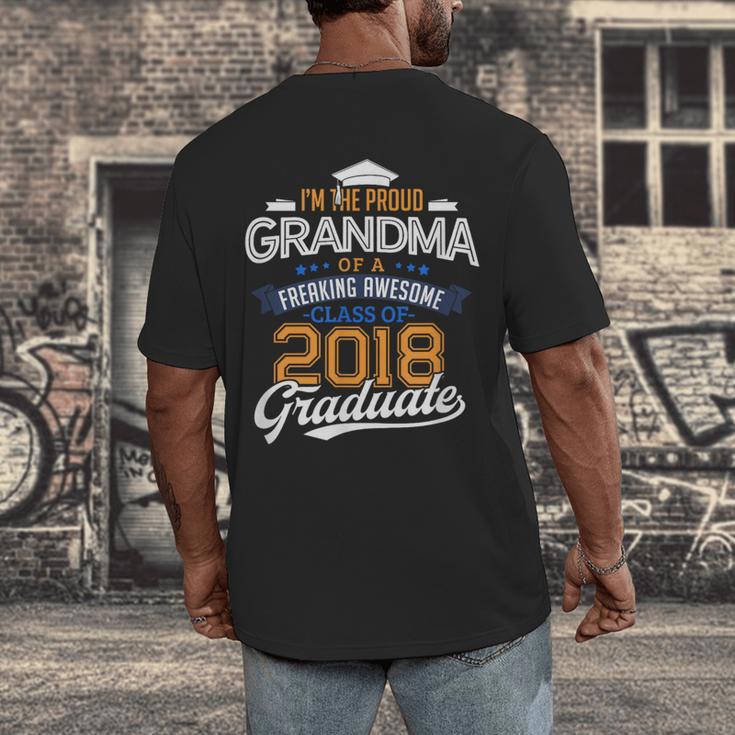 Proud Grandma Of A 2018 Graduate Shirt Graduation Grad Class Men's Back Print T-Shirt